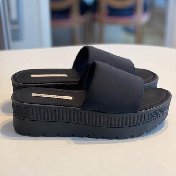 Zara Trafaluc Platform Wedge Sandals